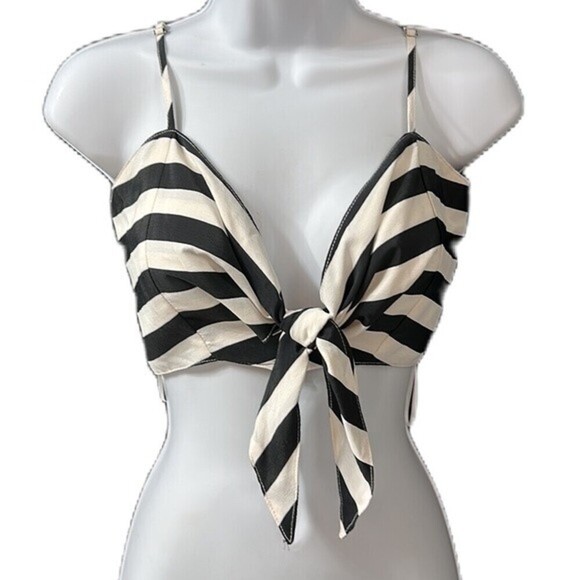 Skylar & Madison Crop Top Mini Black & White Stripes Size‎ Small - Picture 1 of 15
